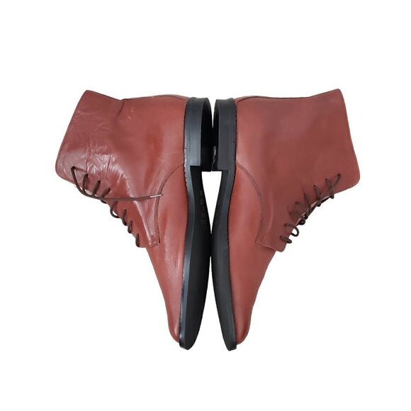 NEW Italian Hand Crafted Leather Lace Up High Top Dressy Chukka Boots - Picture 5 of 14